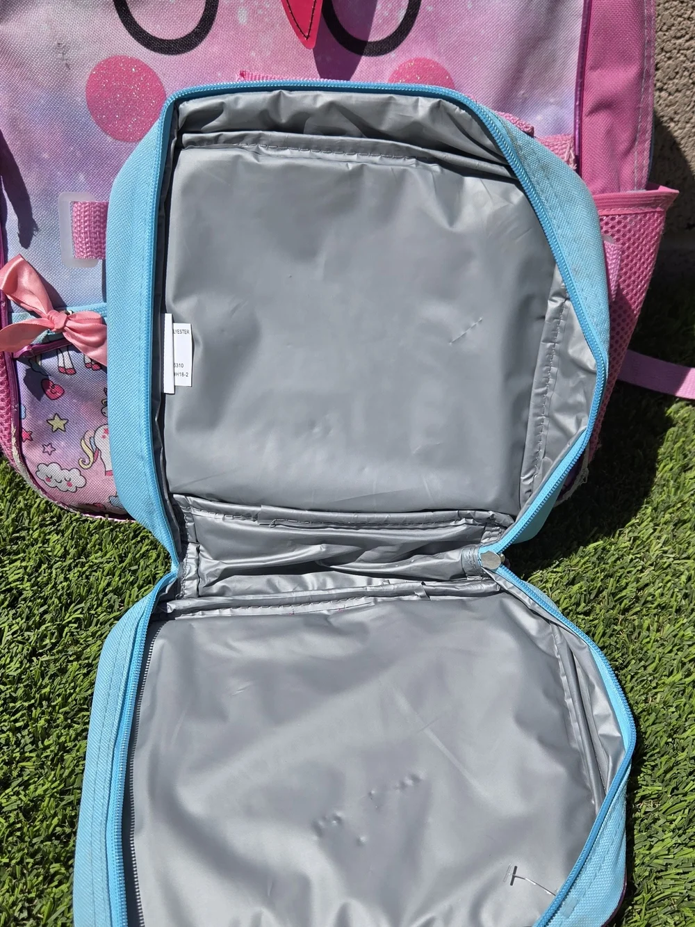 Kids Unicorn Backpack and Lunch Bag Set - Pink Purple Rainbow